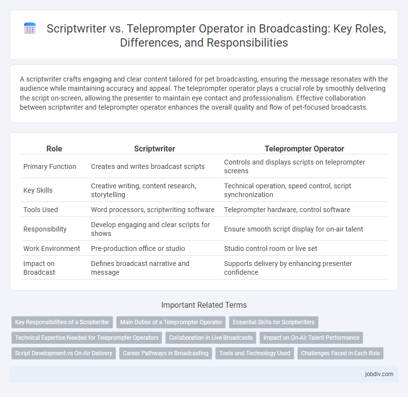 Scriptwriter vs. Teleprompter Operator in Broadcasting: Key Roles, Differences, and Responsibilities