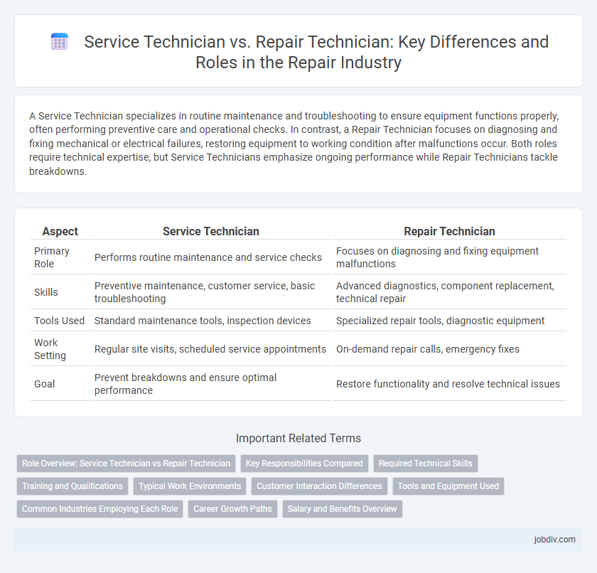 Service Technician vs. Repair Technician: Key Differences and Roles in the Repair Industry