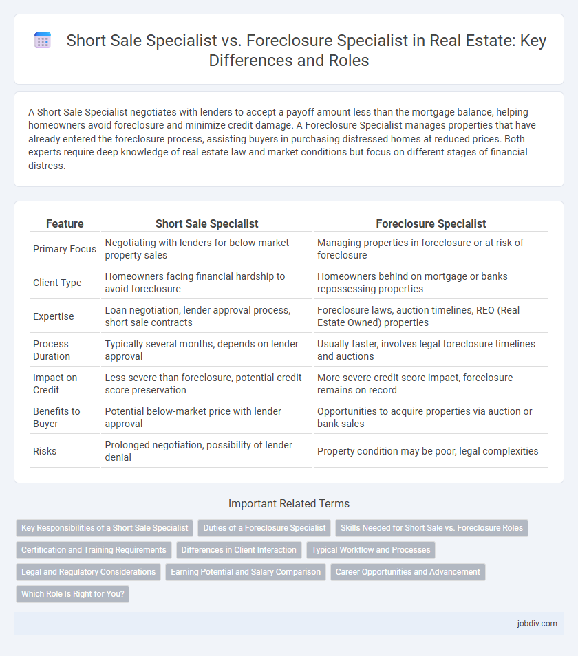 Short Sale Specialist vs. Foreclosure Specialist in Real Estate: Key Differences and Roles