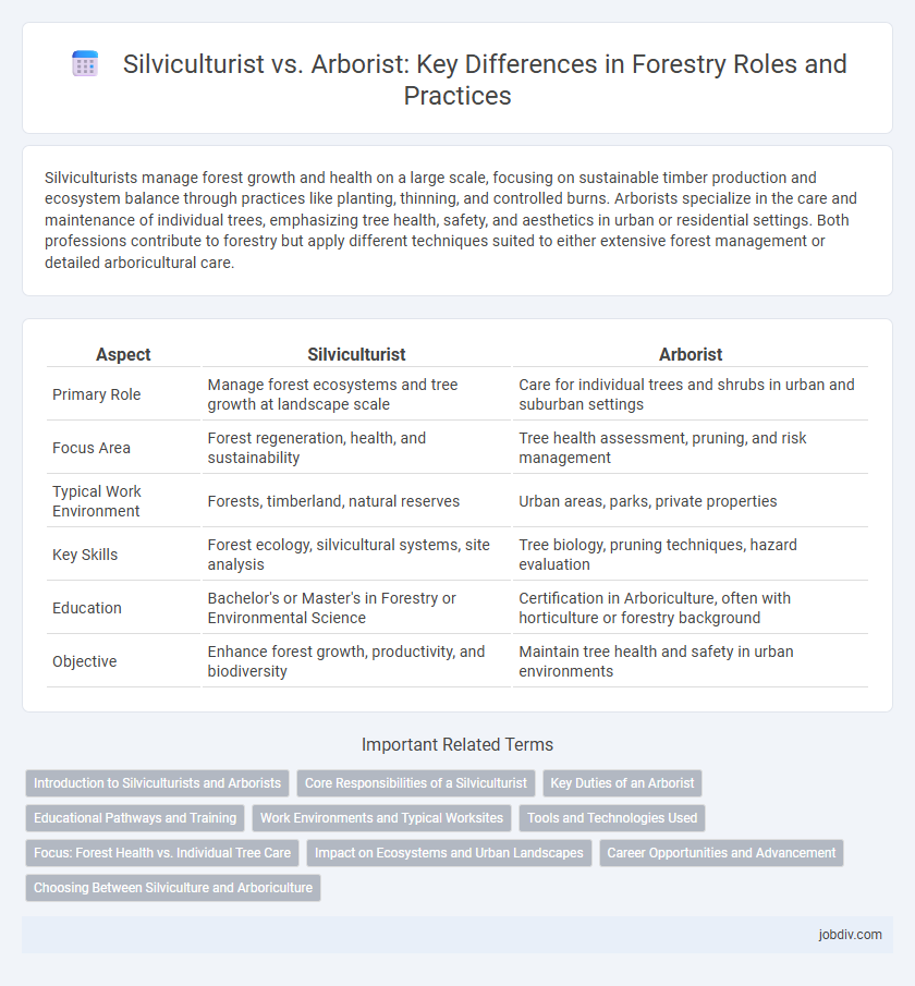 Silviculturist vs. Arborist: Key Differences in Forestry Roles and Practices