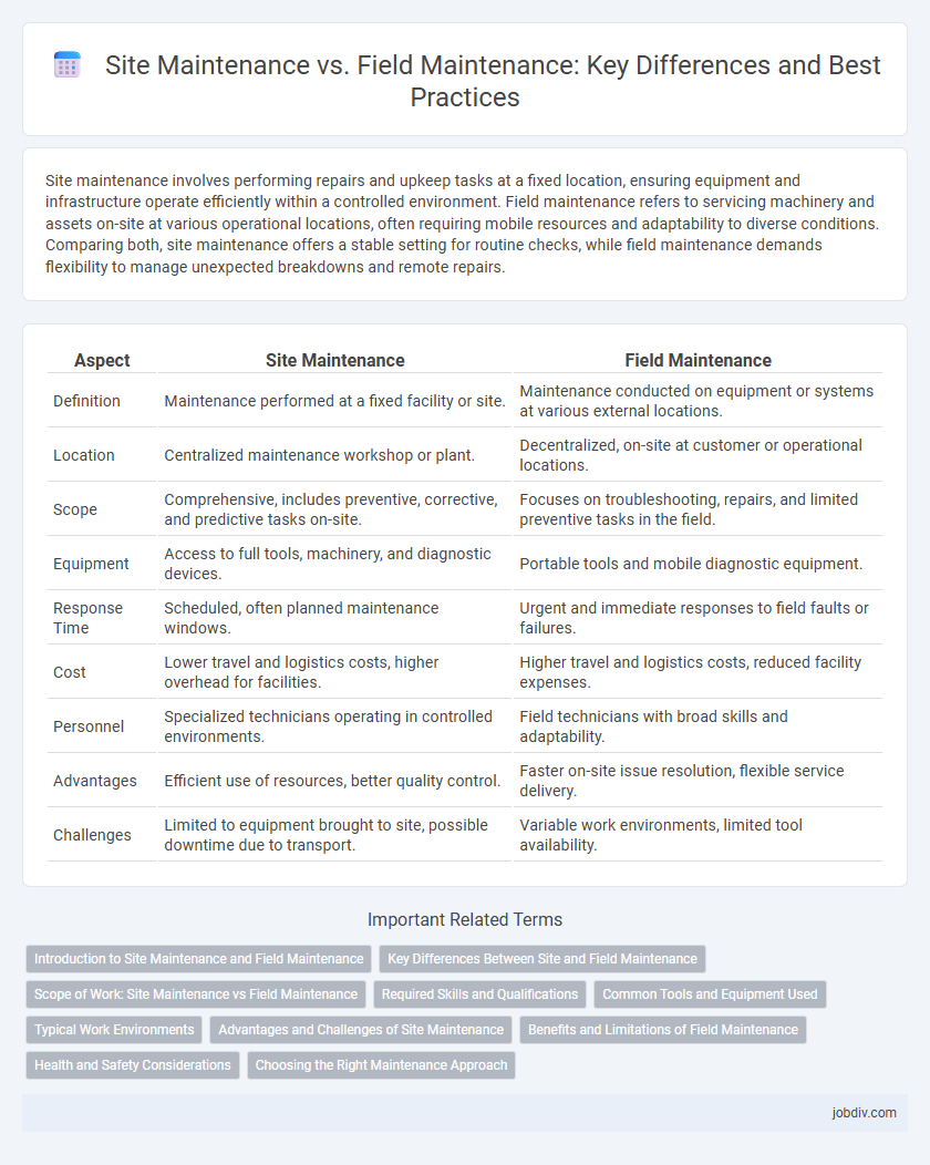Site Maintenance vs. Field Maintenance: Key Differences and Best Practices