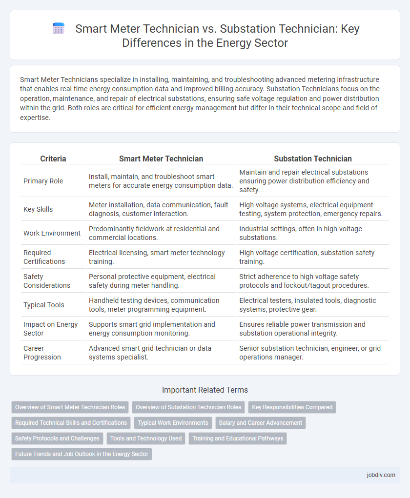 Smart Meter Technician vs. Substation Technician: Key Differences in the Energy Sector