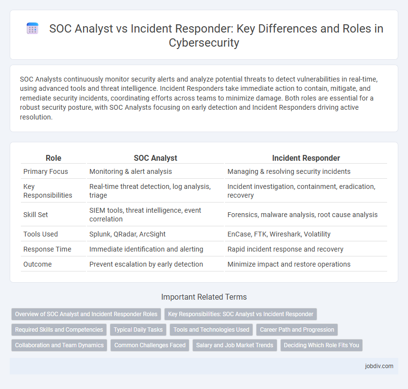 SOC Analyst vs Incident Responder: Key Differences and Roles in Cybersecurity
