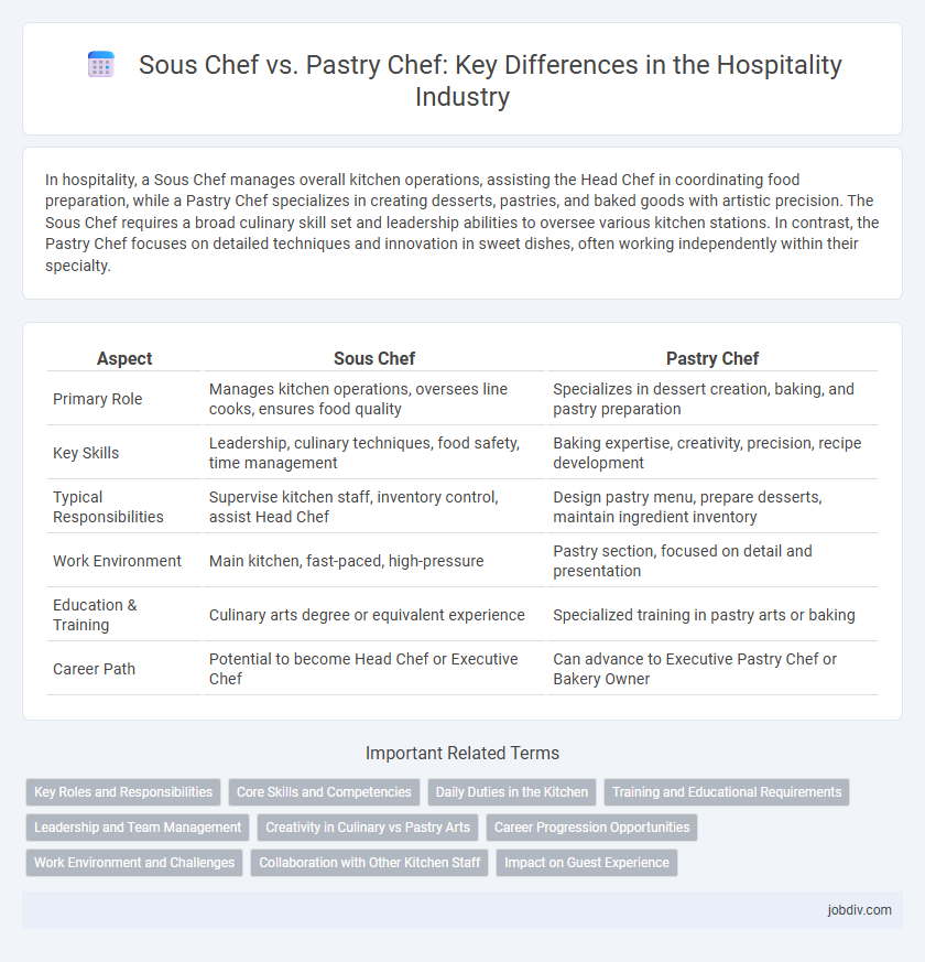 Sous Chef vs. Pastry Chef: Key Differences in the Hospitality Industry
