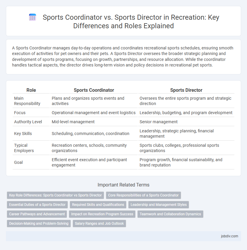Sports Coordinator vs. Sports Director in Recreation: Key Differences and Roles Explained