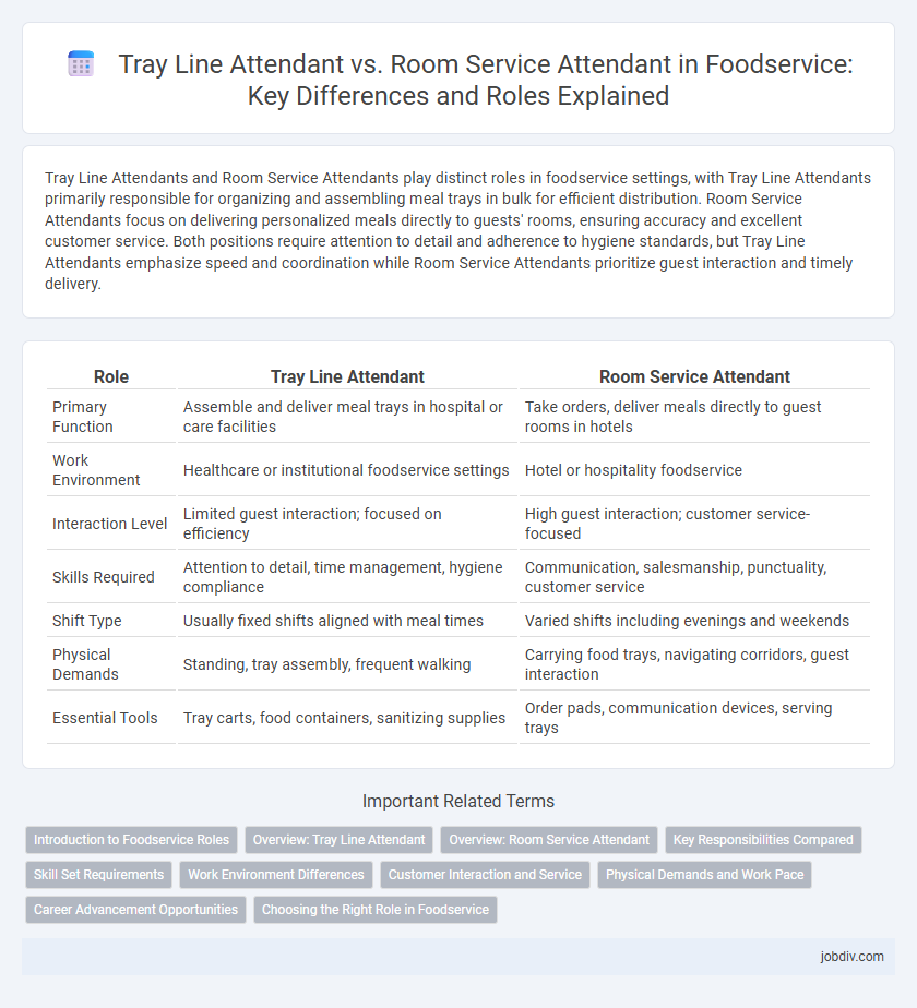 Tray Line Attendant vs. Room Service Attendant in Foodservice: Key Differences and Roles Explained