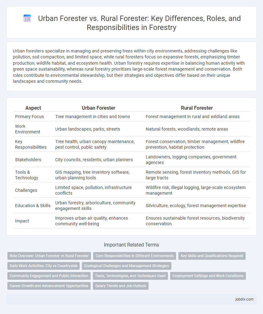 Urban Forester vs. Rural Forester: Key Differences, Roles, and Responsibilities in Forestry
