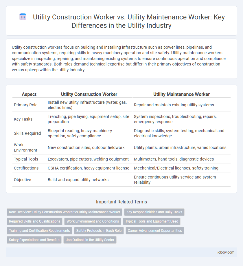 Utility Construction Worker vs. Utility Maintenance Worker: Key Differences in the Utility Industry