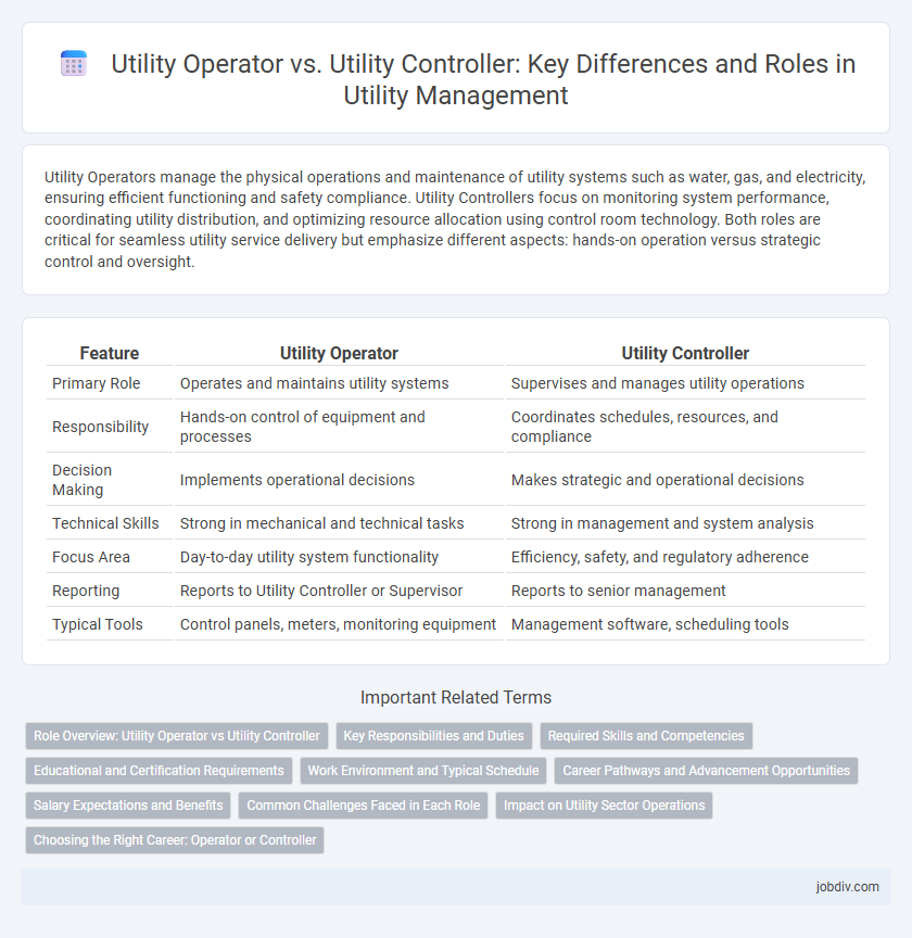 Utility Operator vs. Utility Controller: Key Differences and Roles in Utility Management