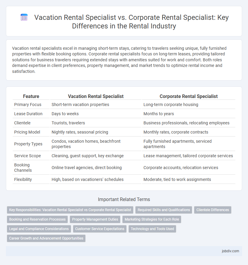 Vacation Rental Specialist vs. Corporate Rental Specialist: Key Differences in the Rental Industry