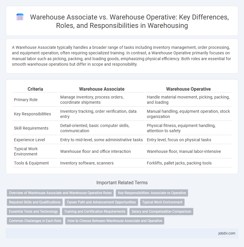 Warehouse Associate vs. Warehouse Operative: Key Differences, Roles, and Responsibilities in Warehousing