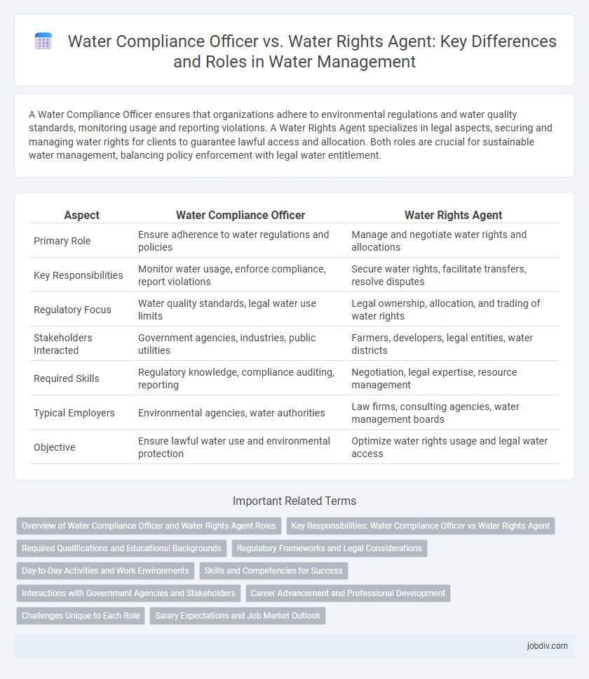 Water Compliance Officer vs. Water Rights Agent: Key Differences and Roles in Water Management