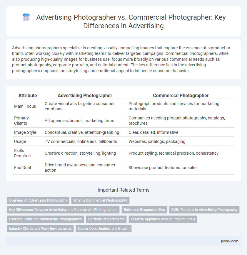 Advertising Photographer vs. Commercial Photographer: Key Differences in Advertising