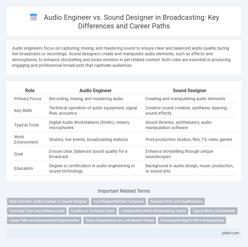 Audio Engineer vs. Sound Designer in Broadcasting: Key Differences and Career Paths