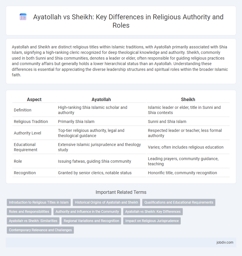 Ayatollah vs Sheikh: Key Differences in Religious Authority and Roles