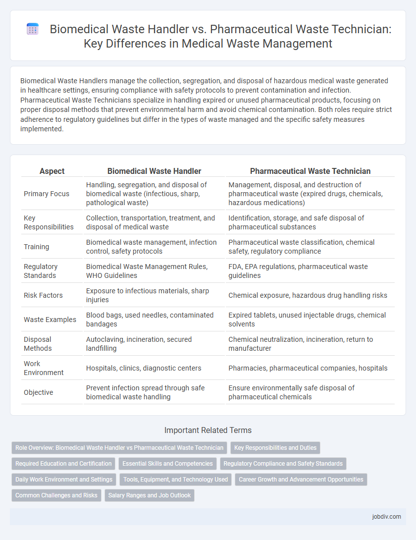 Biomedical Waste Handler vs. Pharmaceutical Waste Technician: Key Differences in Medical Waste Management