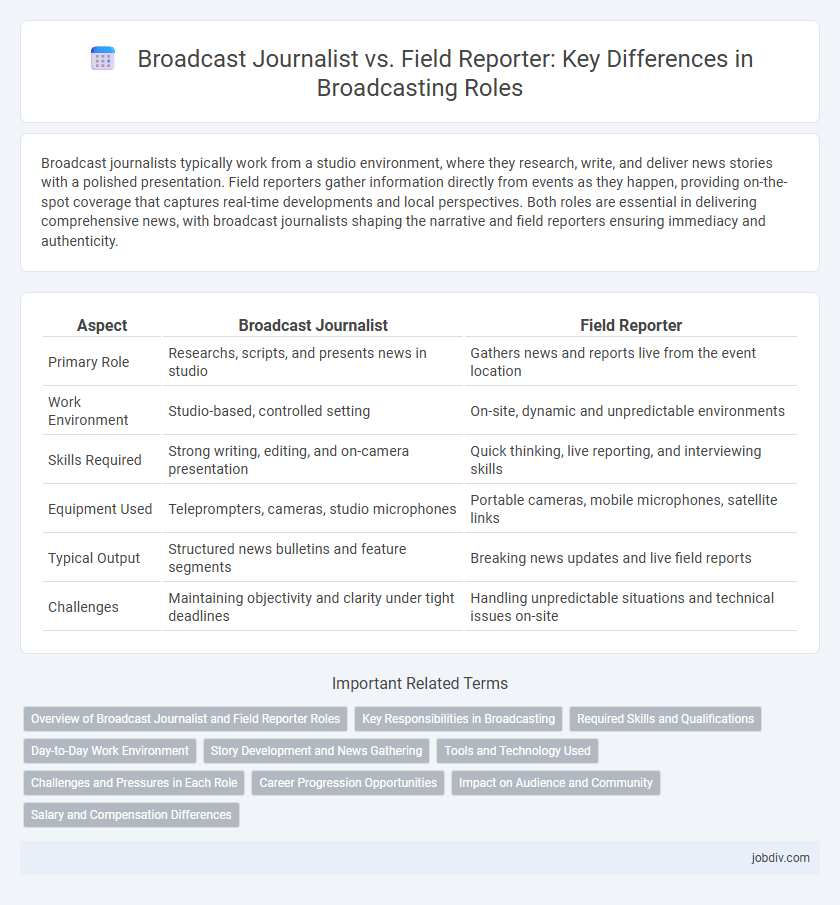 Broadcast Journalist vs. Field Reporter: Key Differences in Broadcasting Roles