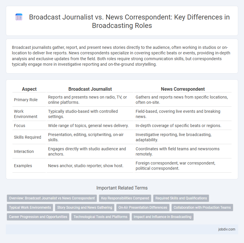 Broadcast Journalist vs. News Correspondent: Key Differences in Broadcasting Roles