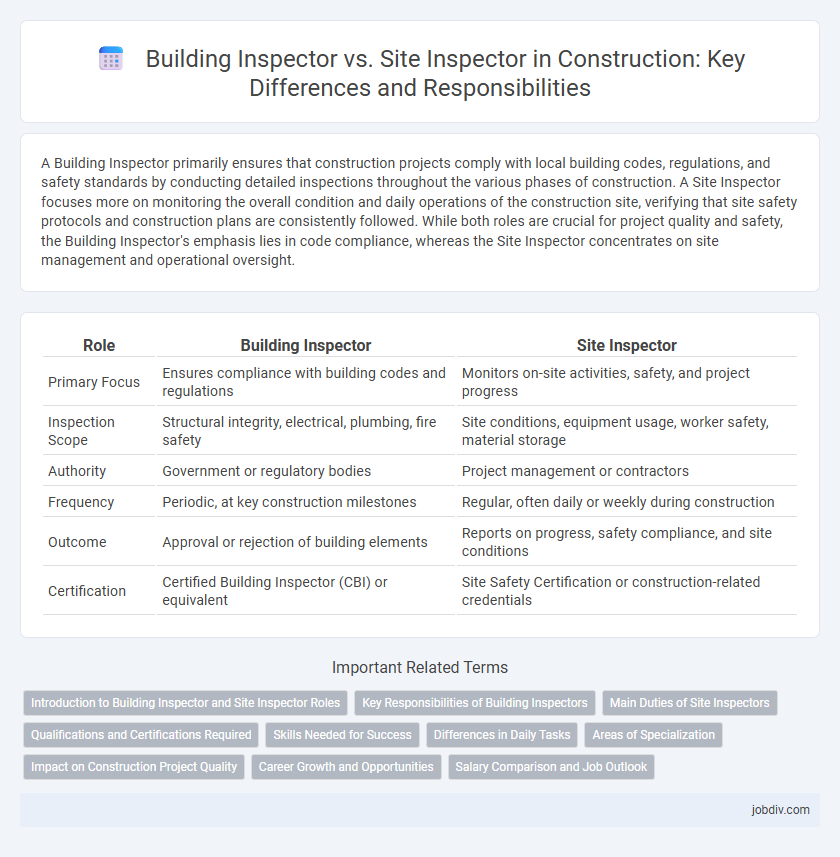 Building Inspector vs. Site Inspector in Construction: Key Differences and Responsibilities