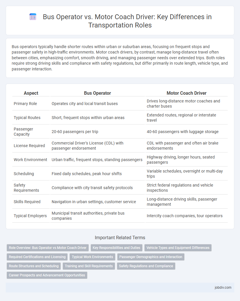 Bus Operator vs. Motor Coach Driver: Key Differences in Transportation Roles