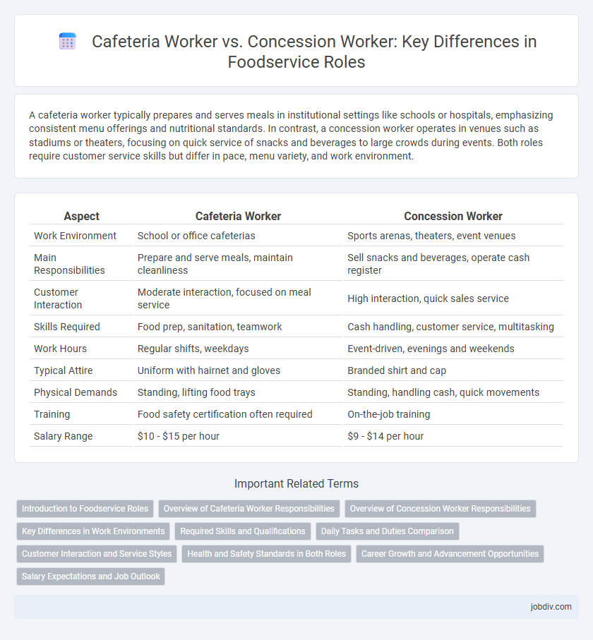 Cafeteria Worker vs. Concession Worker: Key Differences in Foodservice Roles
