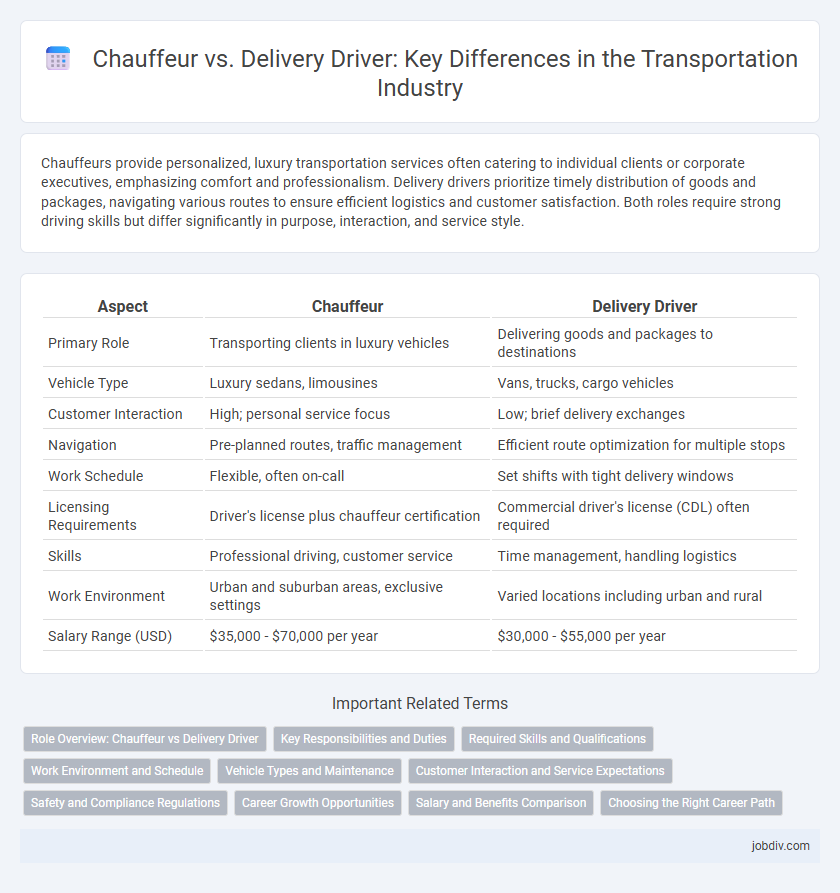 Chauffeur vs. Delivery Driver: Key Differences in the Transportation Industry