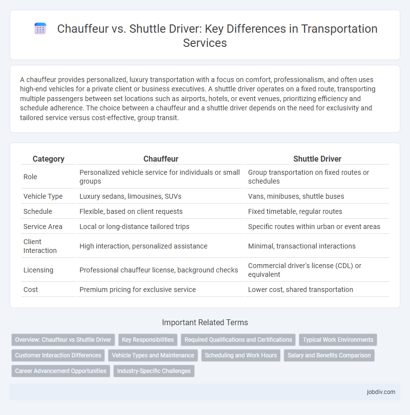 Chauffeur vs. Shuttle Driver: Key Differences in Transportation Services