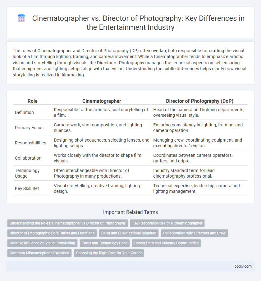 Cinematographer vs. Director of Photography: Key Differences in the Entertainment Industry