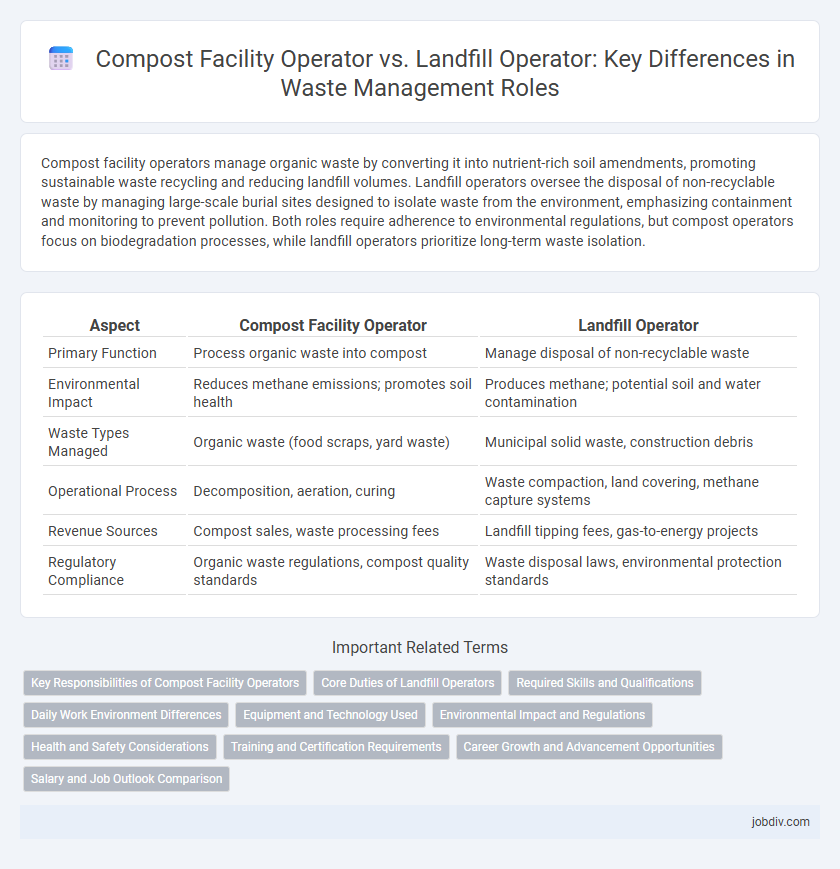 Compost Facility Operator vs. Landfill Operator: Key Differences in Waste Management Roles