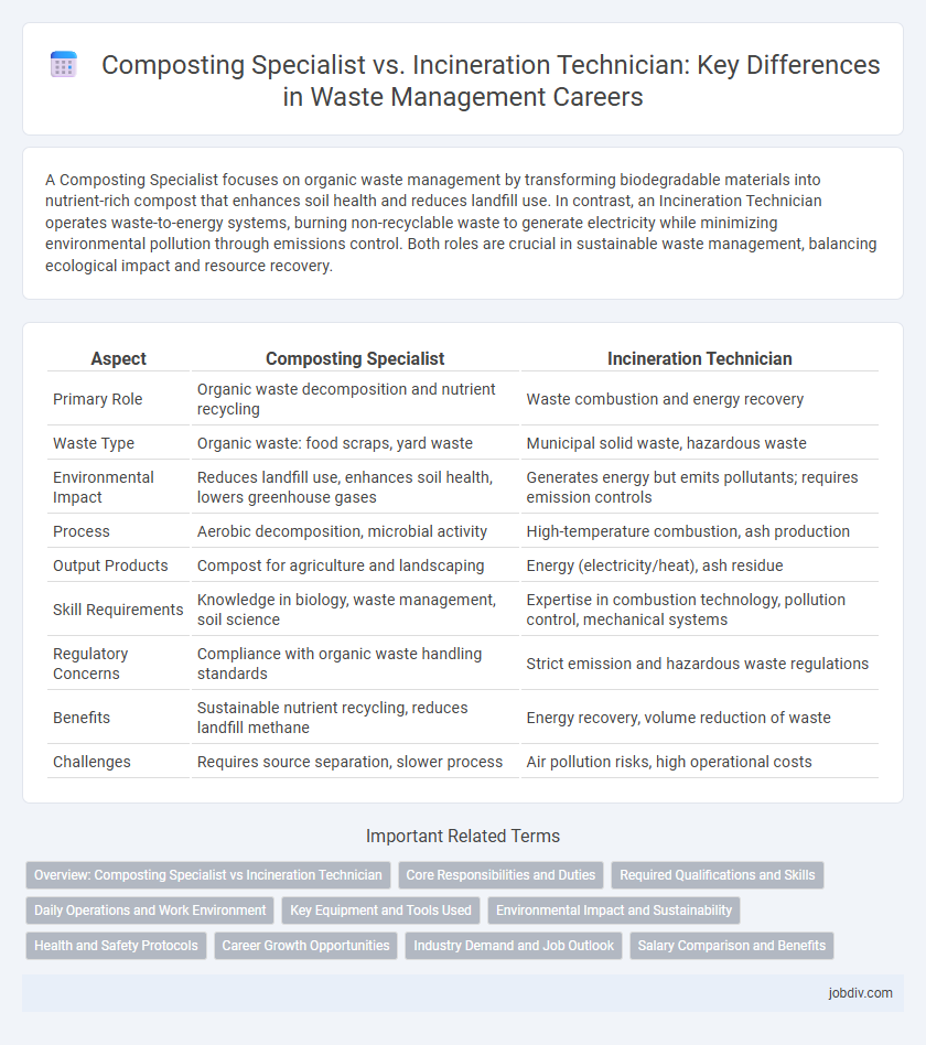 Composting Specialist vs. Incineration Technician: Key Differences in Waste Management Careers