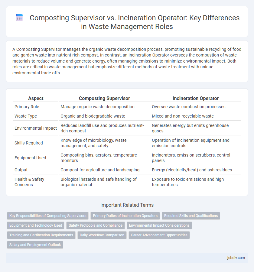 Composting Supervisor vs. Incineration Operator: Key Differences in Waste Management Roles