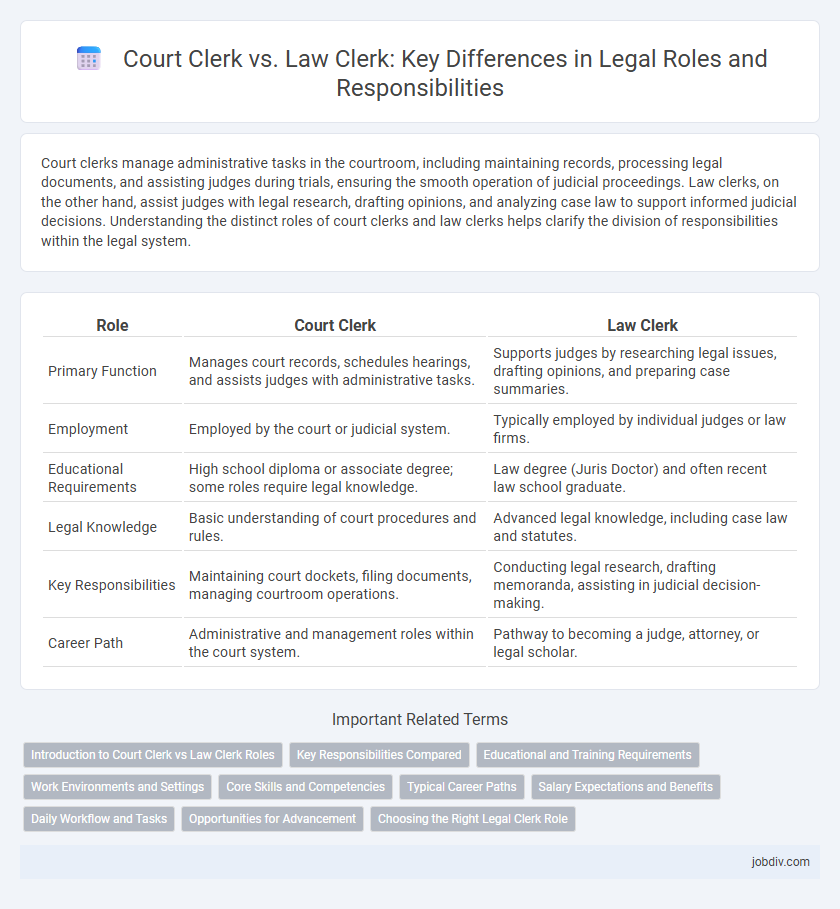 Court Clerk vs. Law Clerk: Key Differences in Legal Roles and Responsibilities