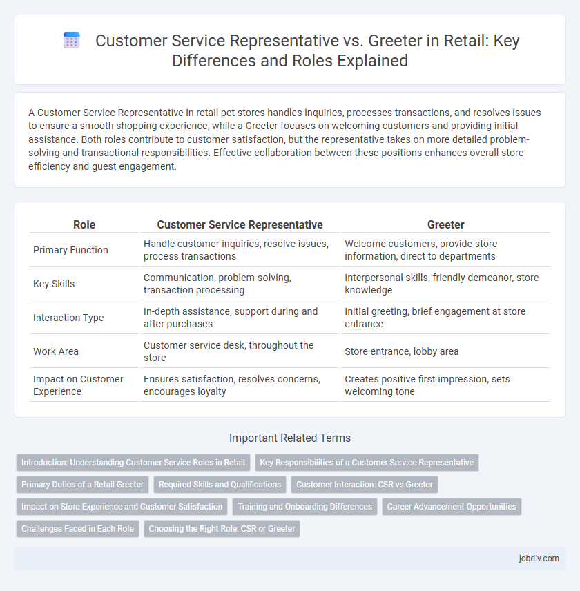 Customer Service Representative vs. Greeter in Retail: Key Differences and Roles Explained