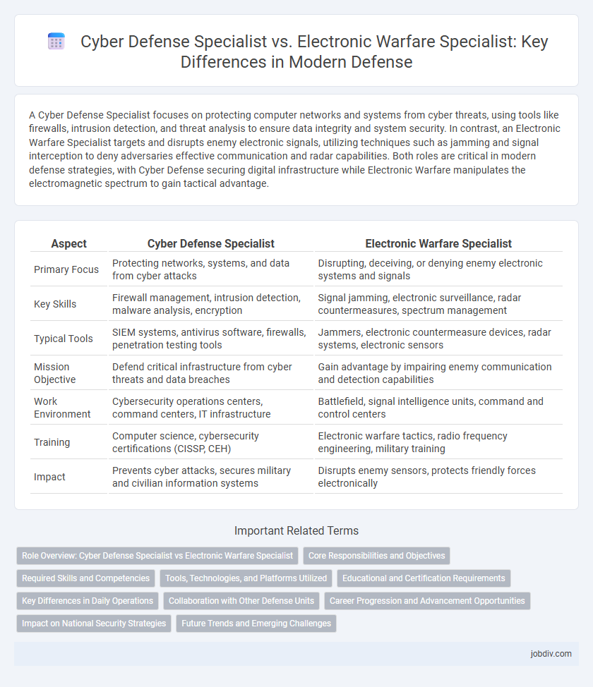 Cyber Defense Specialist vs. Electronic Warfare Specialist: Key Differences in Modern Defense