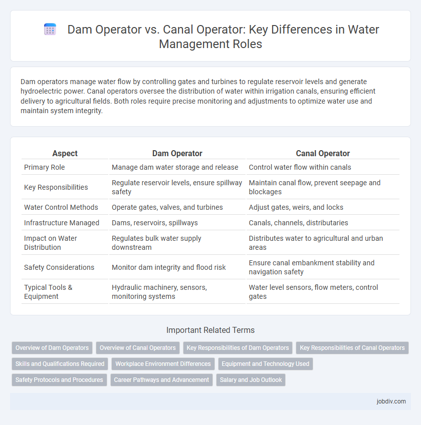 Dam Operator vs. Canal Operator: Key Differences in Water Management Roles