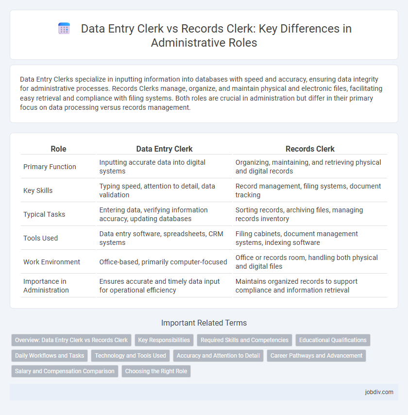 Data Entry Clerk vs Records Clerk: Key Differences in Administrative Roles