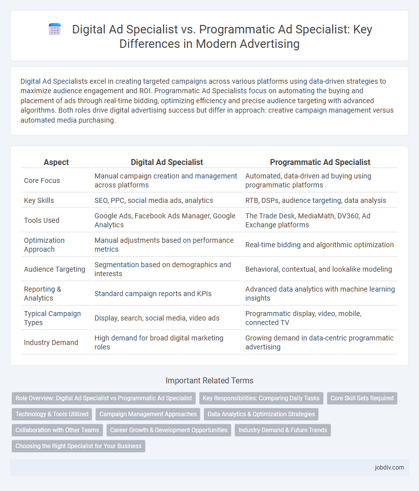 Digital Ad Specialist vs. Programmatic Ad Specialist: Key Differences in Modern Advertising