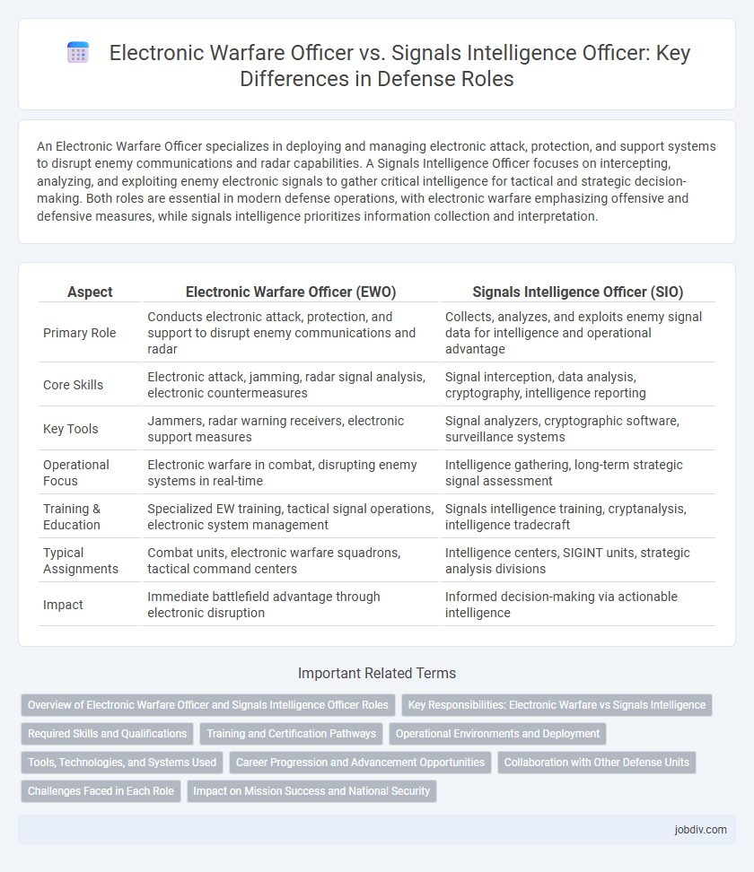 Electronic Warfare Officer vs. Signals Intelligence Officer: Key Differences in Defense Roles