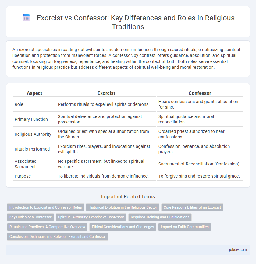 Exorcist vs Confessor: Key Differences and Roles in Religious Traditions
