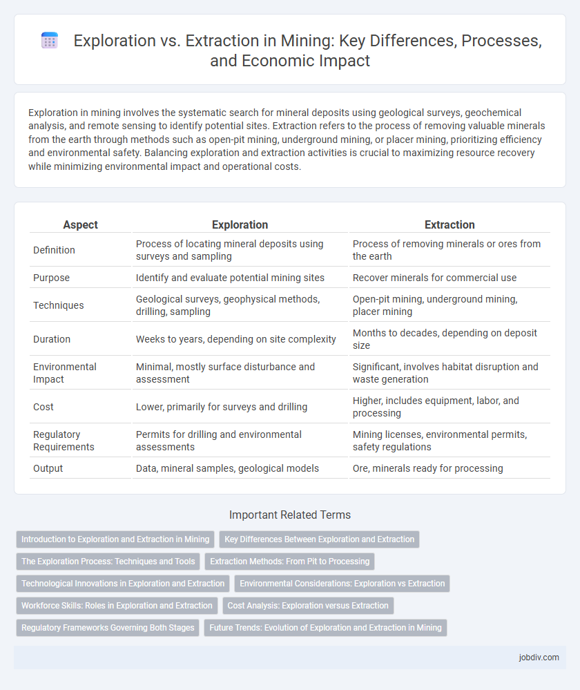 Exploration vs. Extraction in Mining: Key Differences, Processes, and Economic Impact