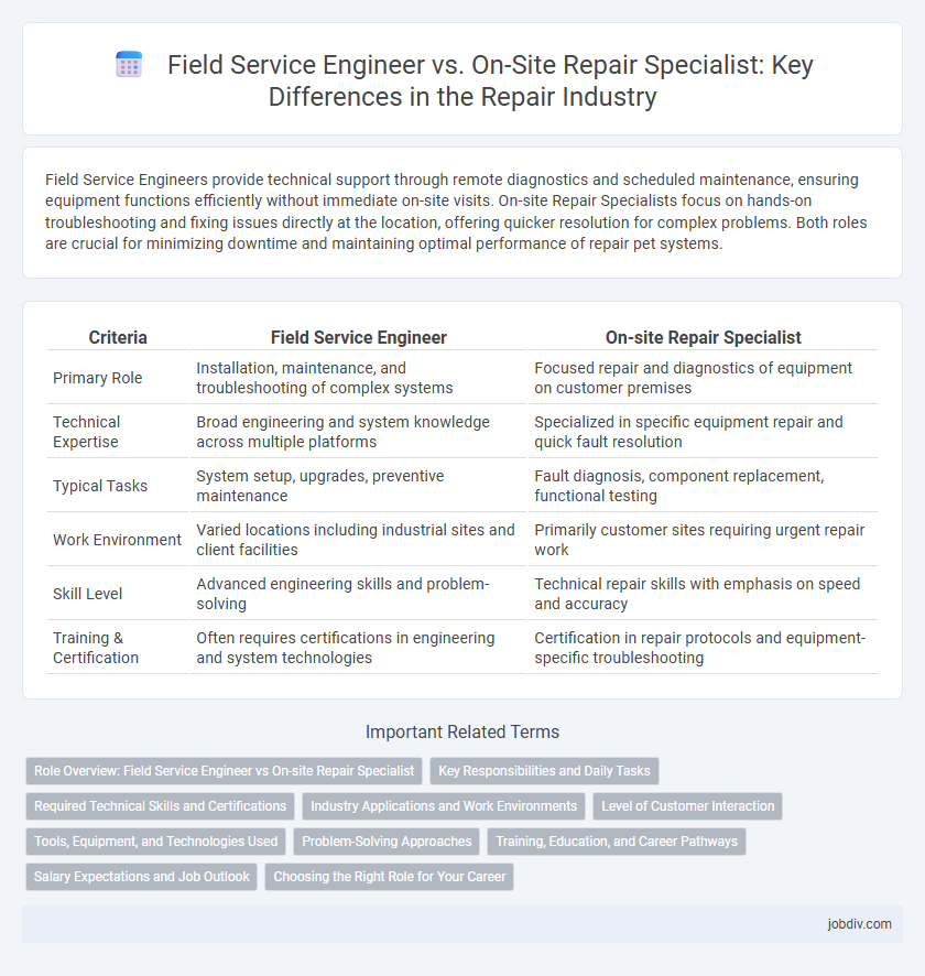 Field Service Engineer vs. On-Site Repair Specialist: Key Differences in the Repair Industry