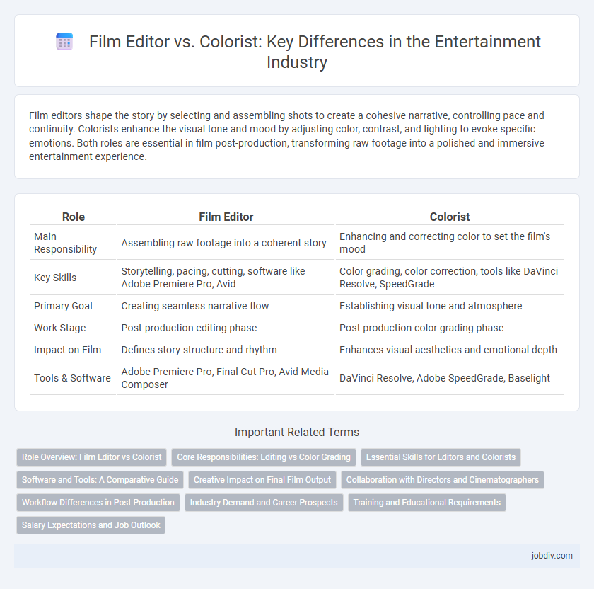 Film Editor vs. Colorist: Key Differences in the Entertainment Industry
