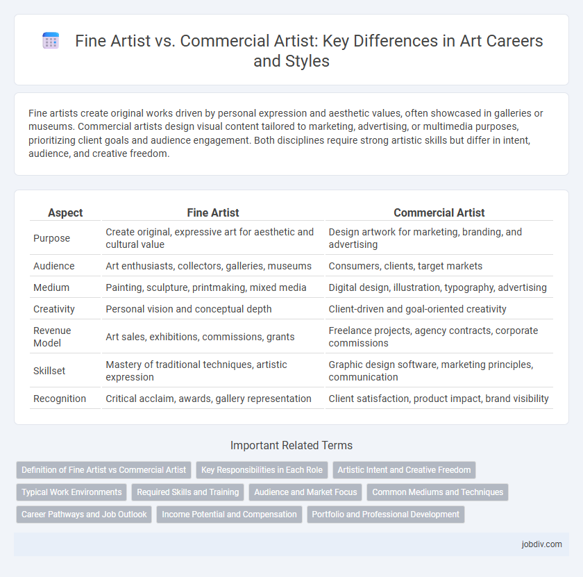 Fine Artist vs. Commercial Artist: Key Differences in Art Careers and Styles
