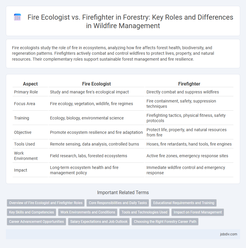 Fire Ecologist vs. Firefighter in Forestry: Key Roles and Differences in Wildfire Management