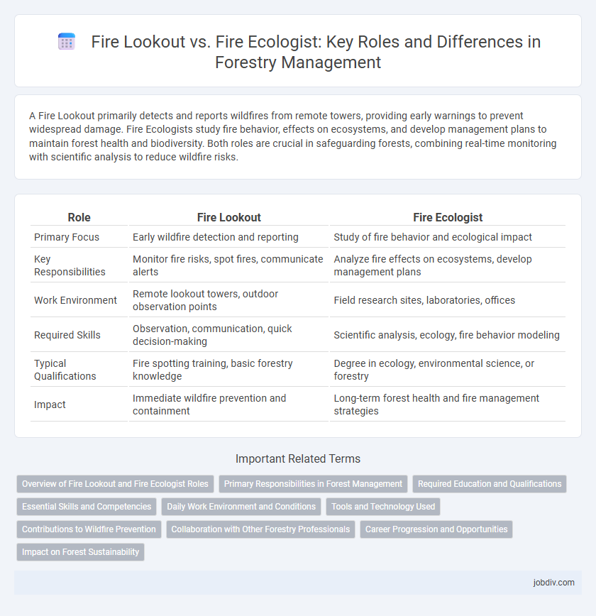 Fire Lookout vs. Fire Ecologist: Key Roles and Differences in Forestry Management