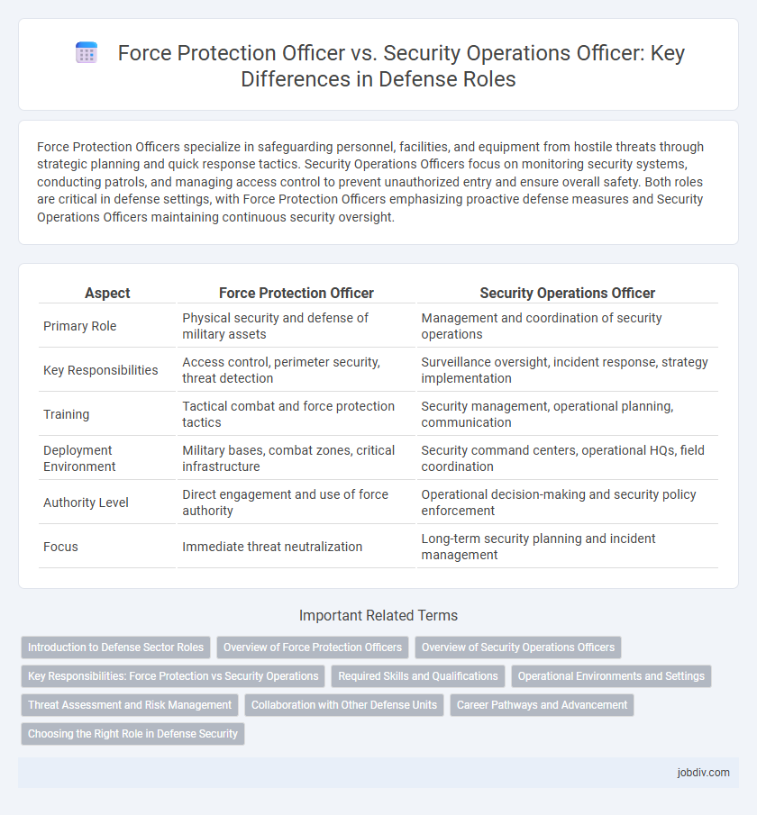 Force Protection Officer vs. Security Operations Officer: Key Differences in Defense Roles