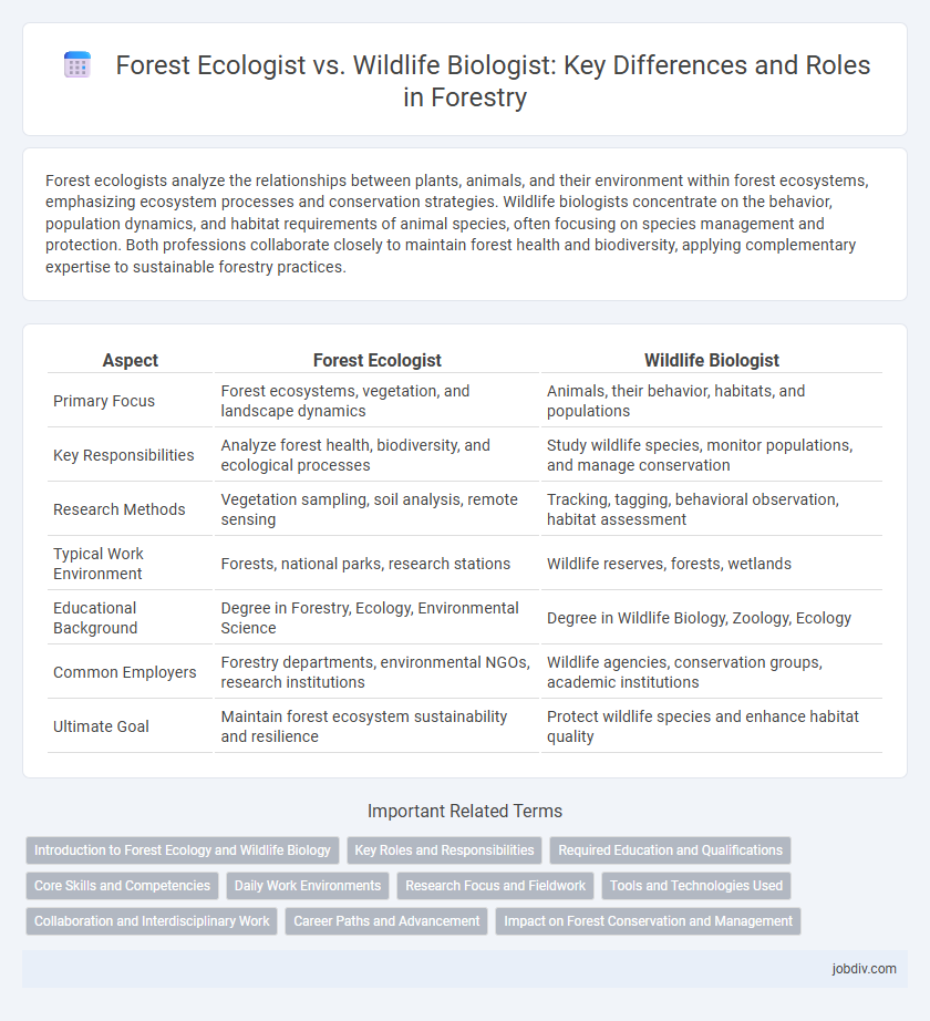 Forest Ecologist vs. Wildlife Biologist: Key Differences and Roles in Forestry