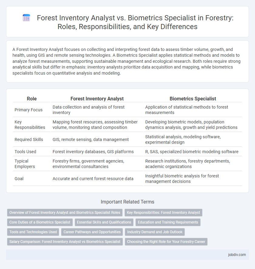 Forest Inventory Analyst vs. Biometrics Specialist in Forestry: Roles, Responsibilities, and Key Differences