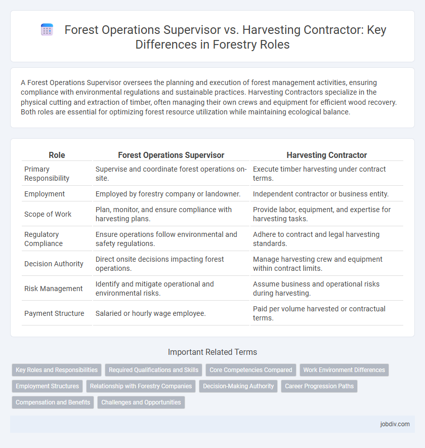 Forest Operations Supervisor vs. Harvesting Contractor: Key Differences in Forestry Roles