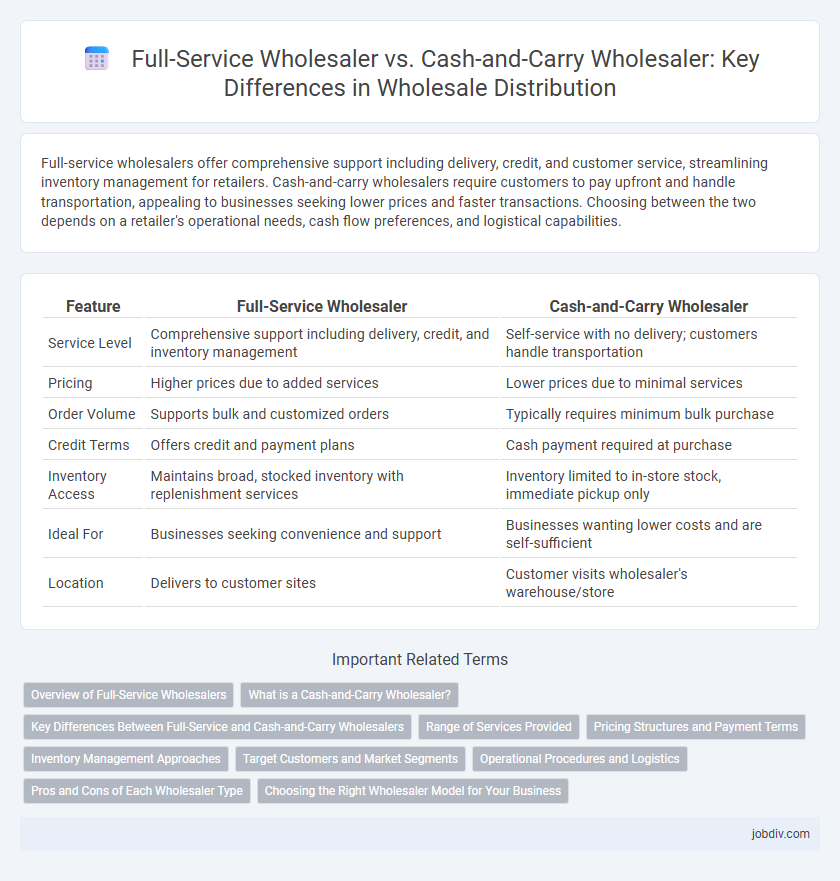 Full-Service Wholesaler vs. Cash-and-Carry Wholesaler: Key Differences in Wholesale Distribution